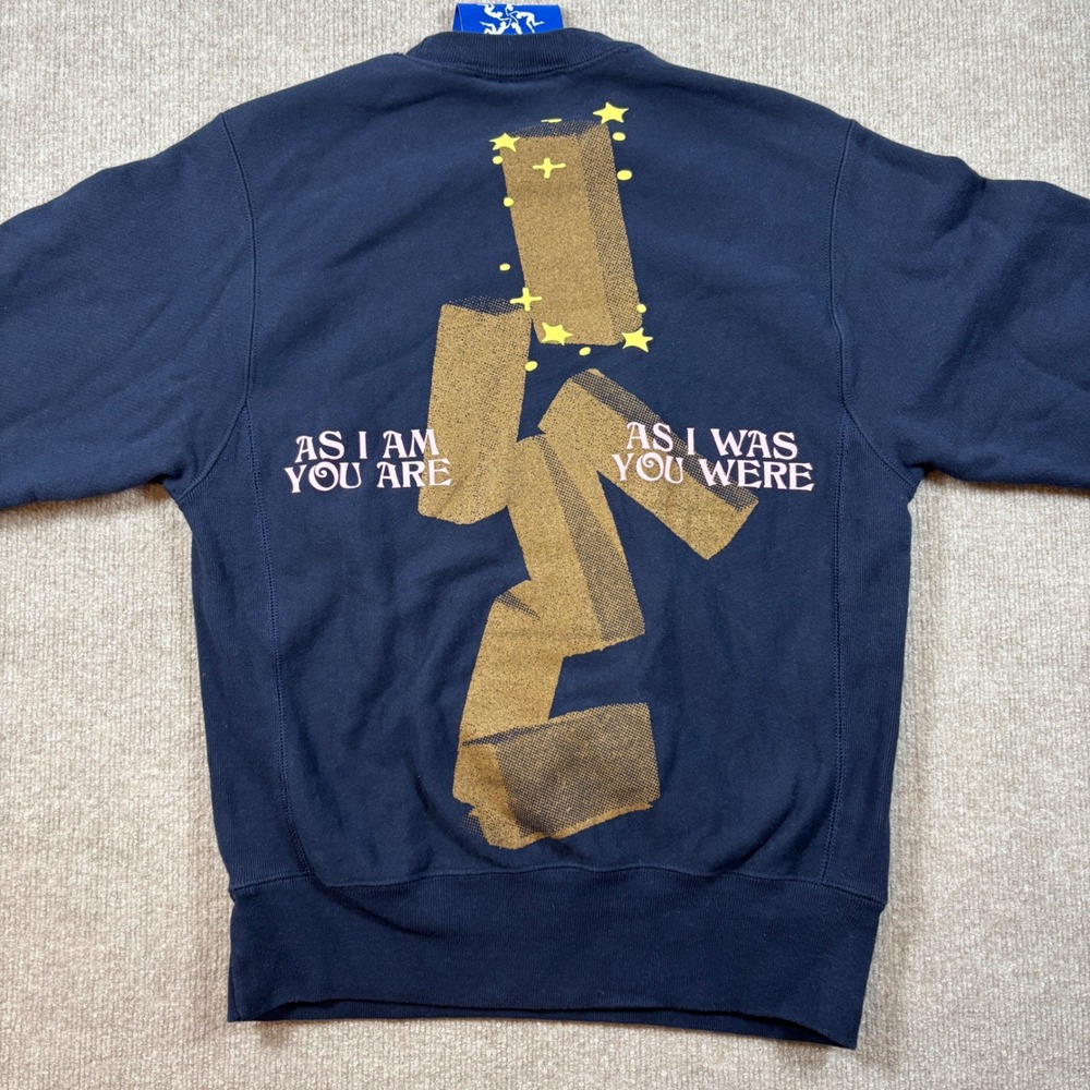 ALLCAPSTUDIO Navy We Believe Champion Crewneck Men's Size Small EUC - Picture 5 of 7